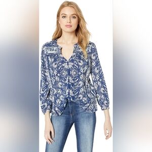 Lucky Brand Women's Peasant Top with Trim Detail